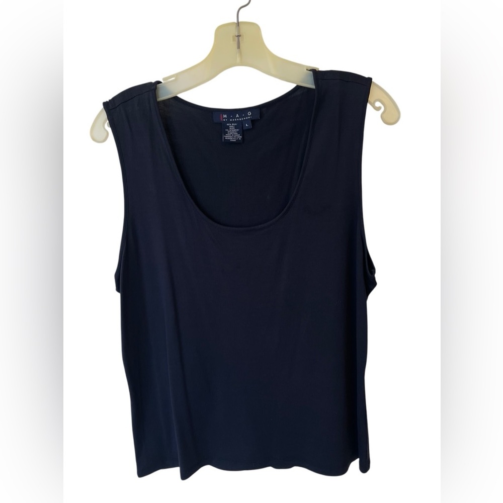 MAGASCHONI Silk Black Sleeveless Shirt Tank